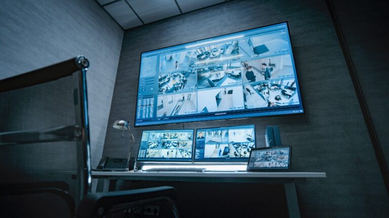 Surveillance video footage from the security cameras in office