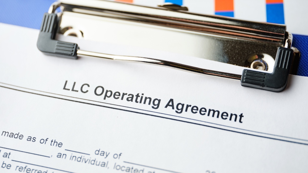 legal document LLC Operating Agreement on paper